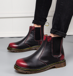 Autumn Style Thick-Heeled Cowhide Martin Boots for Women